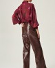 Eveleya Cocoa Croco Leather Pants
